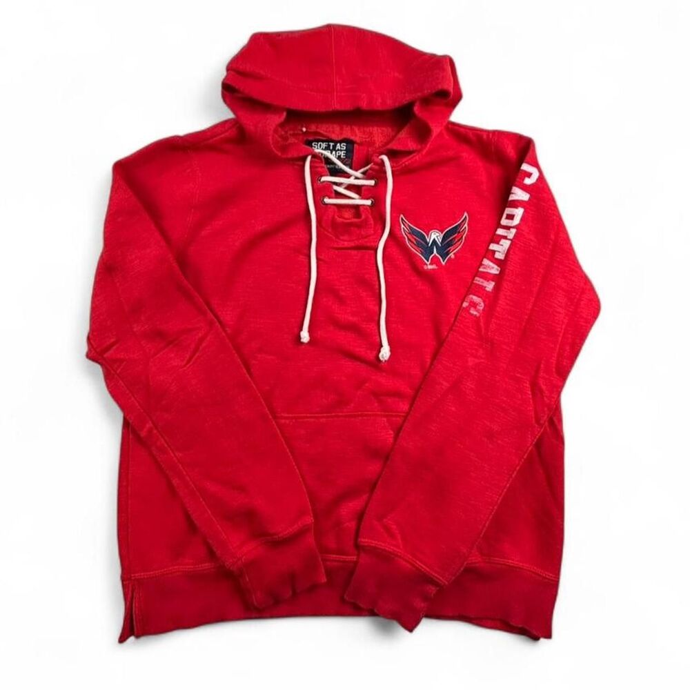 Washington Capitals Lace Up Hoodie XL Red NHL Hockey Sweatshirt Mens Pullover